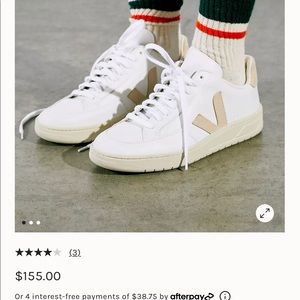 VEJA V-12 B-Mesh Women's White Tan Fashion Sneaker Sz 7.  "Pre-owned".